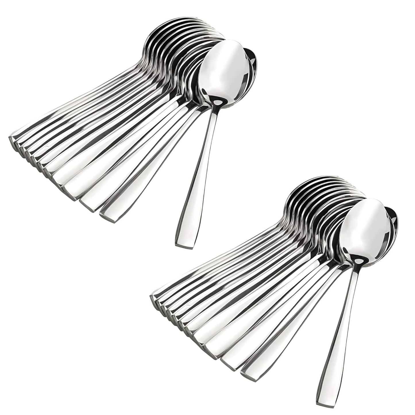 24-Piece Stainless Steel Dinner Spoon Set, 16 cm Mirror Polished Silverware for Home & Kitchen 24PARAGIMPBABY 1