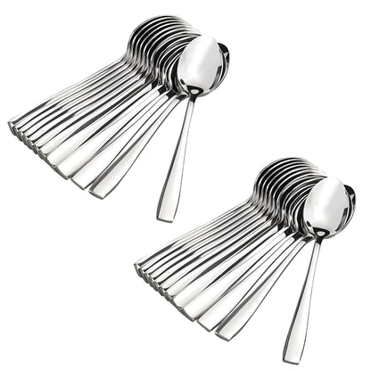 24-Piece Stainless Steel Dinner Spoon Set, 16 cm Mirror Polished Silverware for Home & Kitchen 24PARAGIMPBABY 1