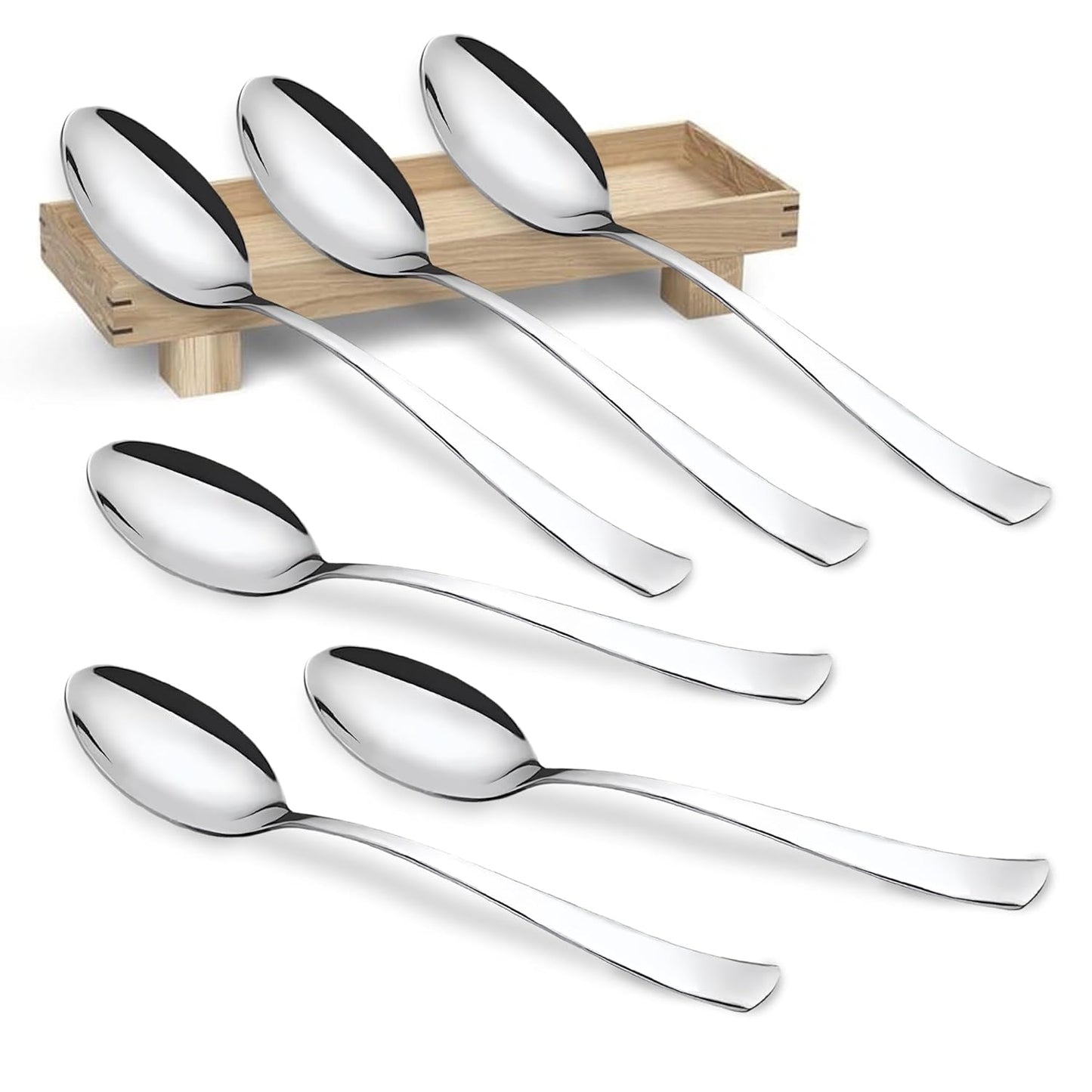6-Piece Stainless Steel Table Spoon Set | Tea, Coffee & Dining Tableware, 18.5 cm, Silver SPOONIMP6 2