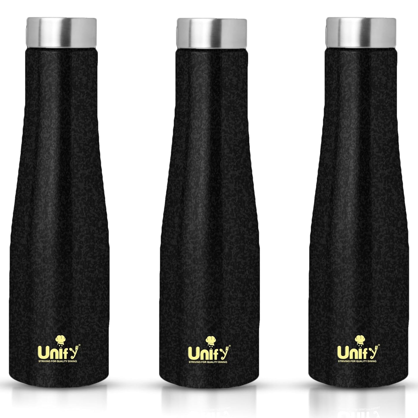 Jupiter Stainless Steel Water Bottle 1L (Set of 3, Black) | Leak-Proof for Home, Gym & Travel 3JUPITERBLACK 1