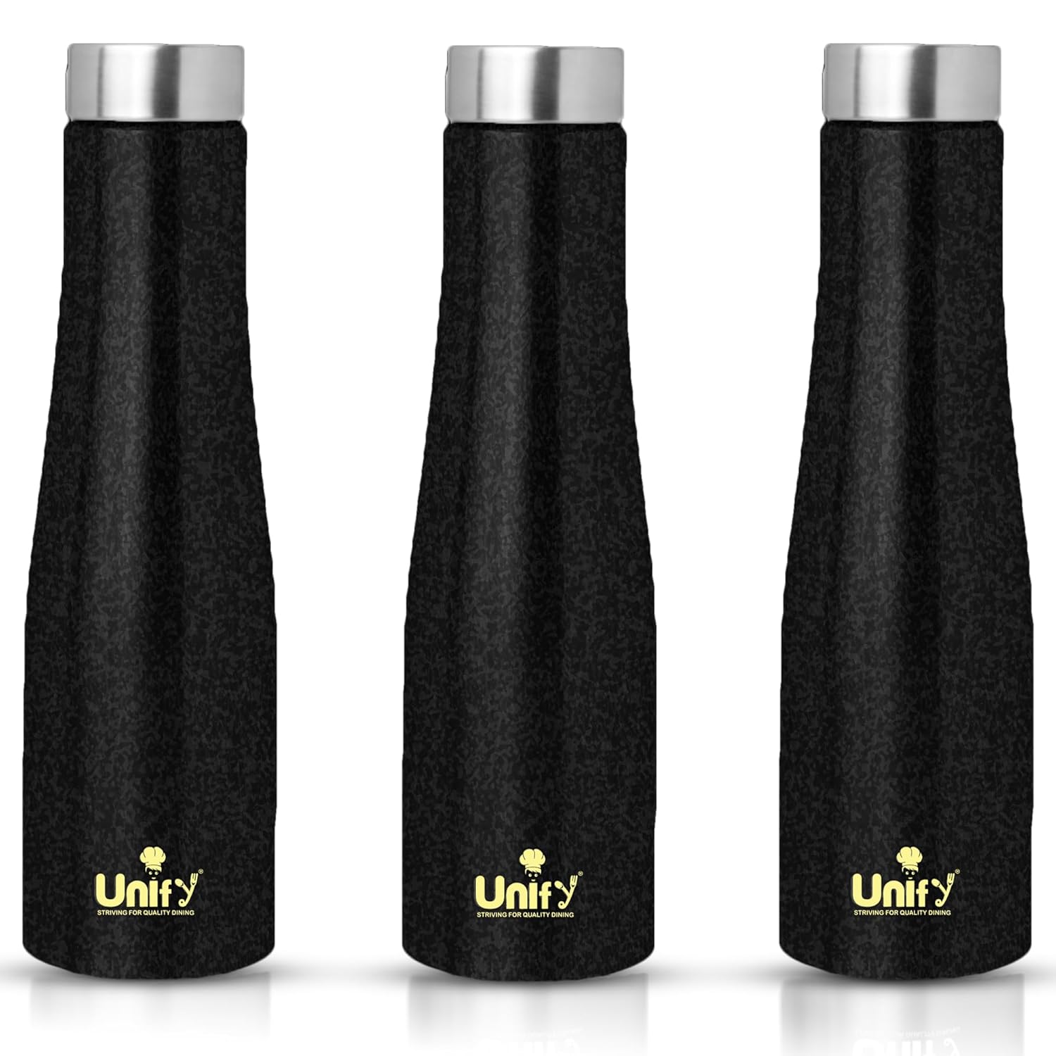 Jupiter Stainless Steel Water Bottle 1L (Set of 3, Black) | Leak-Proof for Home, Gym & Travel 3JUPITERBLACK 1