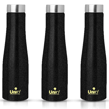 Jupiter Stainless Steel Water Bottle 1L (Set of 3, Black) | Leak-Proof for Home, Gym & Travel 3JUPITERBLACK 1