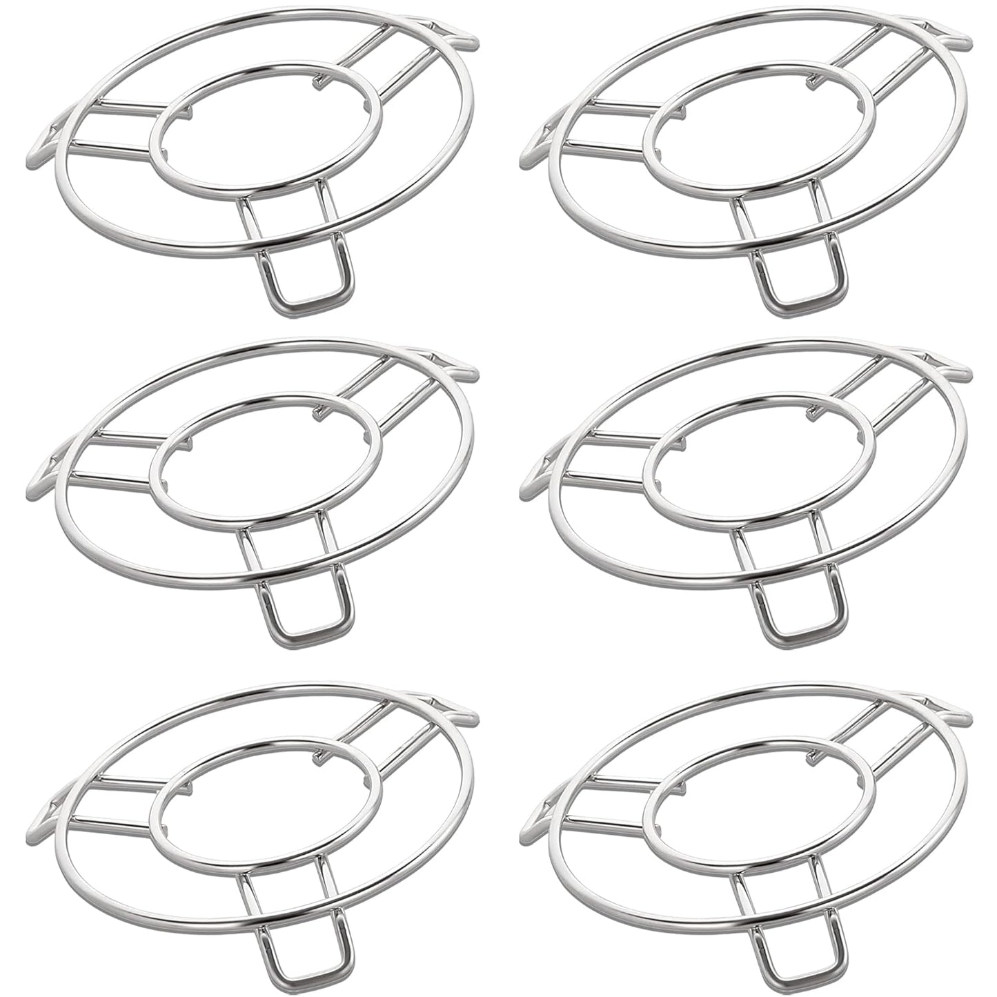 6-Piece Stainless Steel Trivet Set | Hot Pot Mat & Cooker Stand | Kitchen & Dining Use PO6RINGE6 1