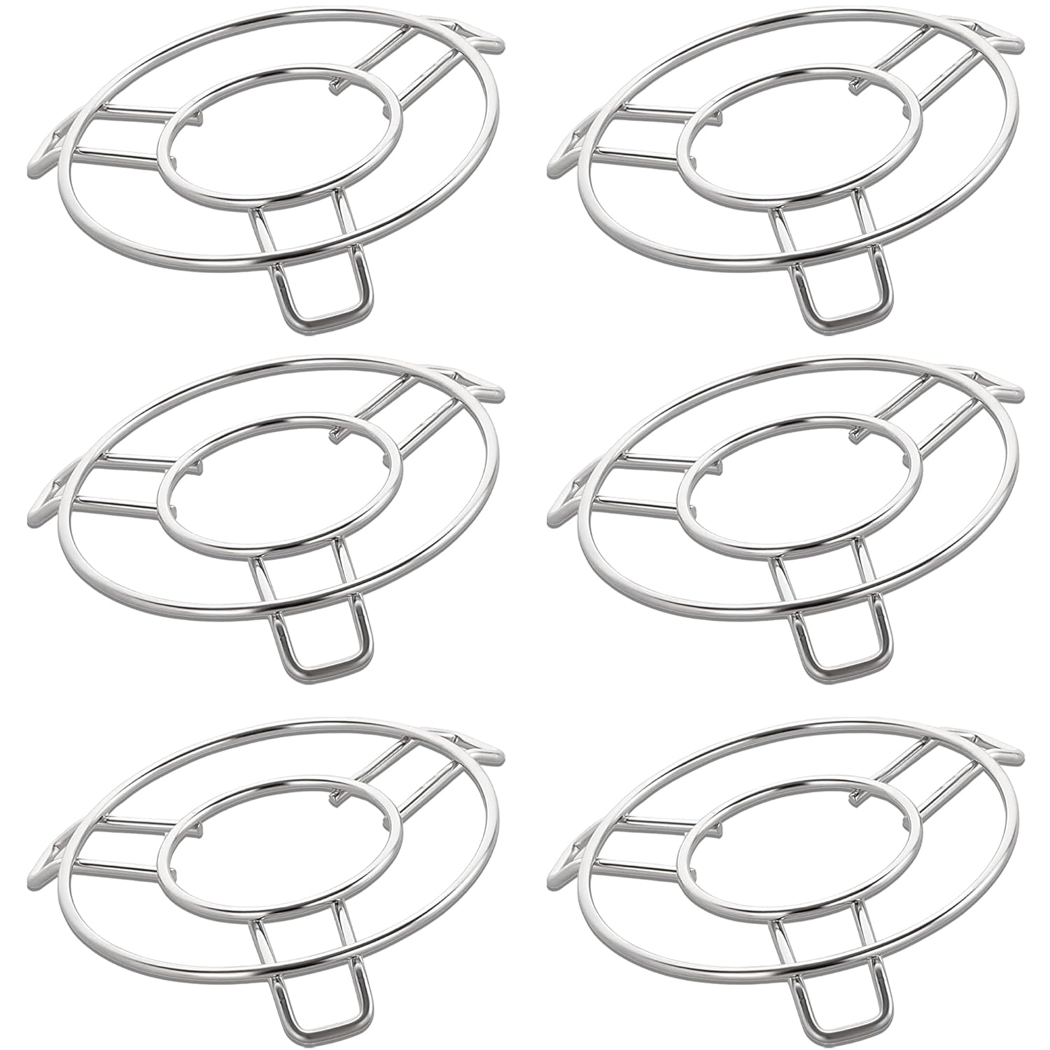 6-Piece Stainless Steel Trivet Set | Hot Pot Mat & Cooker Stand | Kitchen & Dining Use PO6RINGE6 1