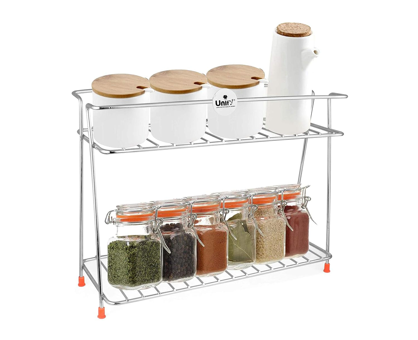 2 Tier Stainless Steel Kitchen Rack | Trolley Organizer & Storage Shelf Silver PCSHELF2 3