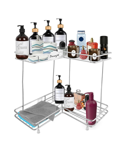 2 Tier Stainless Steel Corner Rack | L Shape Wall Mount Kitchen Shelf CORNERL2 1