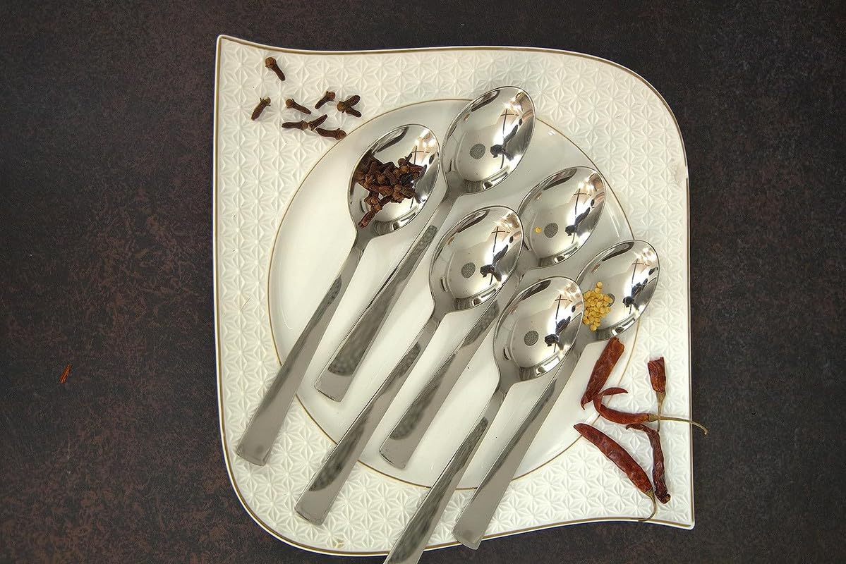 6-Piece Stainless Steel Dinner Spoon Set | 16cm Food Grade, Mirror Polished Silverware for Home & Kitchen 6PARAGIMPBABY 4