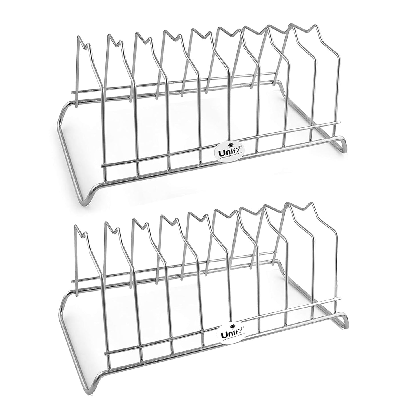 2-Piece Stainless Steel Plate Rack | Kitchen Utensil Stand & Dish Organizer (Chrome) 2PLATESTAND8 1