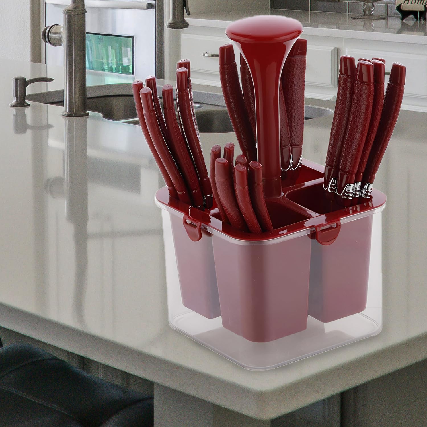 25-Piece Camry Stainless Steel Cutlery Set with Storage Box | Premium Spoons & Forks, Brown CMRY1005PARAGB 2