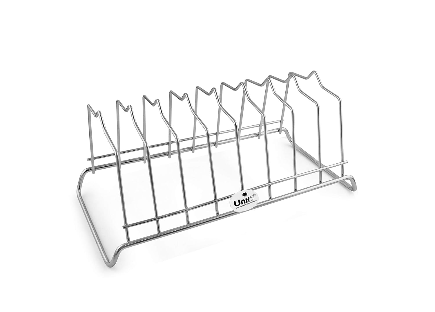 Stainless Steel Plate Rack for Kitchen | 8 Section Utensil & Dish Stand Silver PLATESTAND8 1