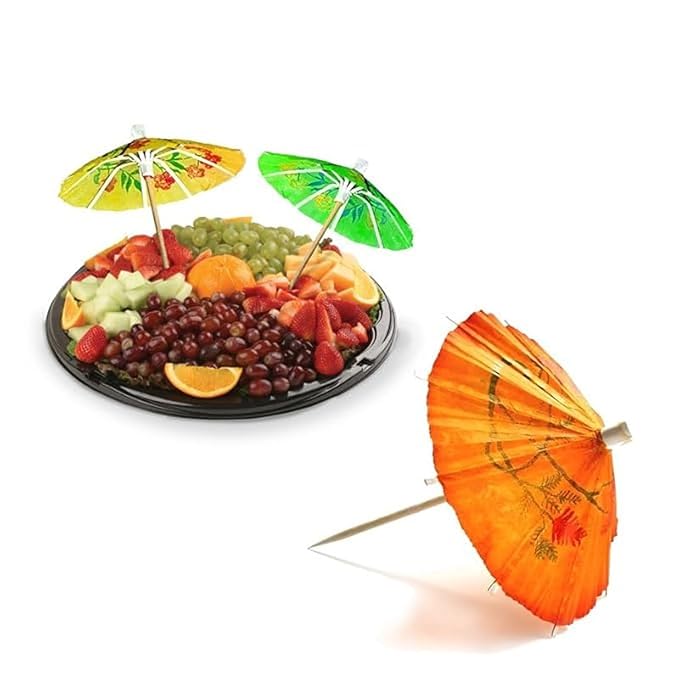 EcoHomes Tropical Hawaiian Bamboo Umbrella Toothpicks | Cocktail, Snacks & Party Decor 50PRUMBRELLA 3