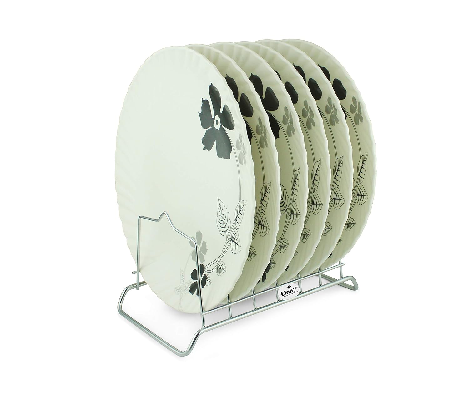 Stainless Steel Plate Rack for Kitchen | 6 Section Utensil & Dish Stand Silver PLATESTAND6 3