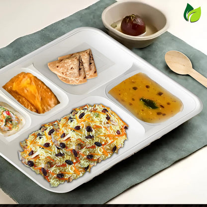25pc Bagasse Dinnerware Set | 5-Compartment Plates & Bowls5CPPTDNRSET251 3