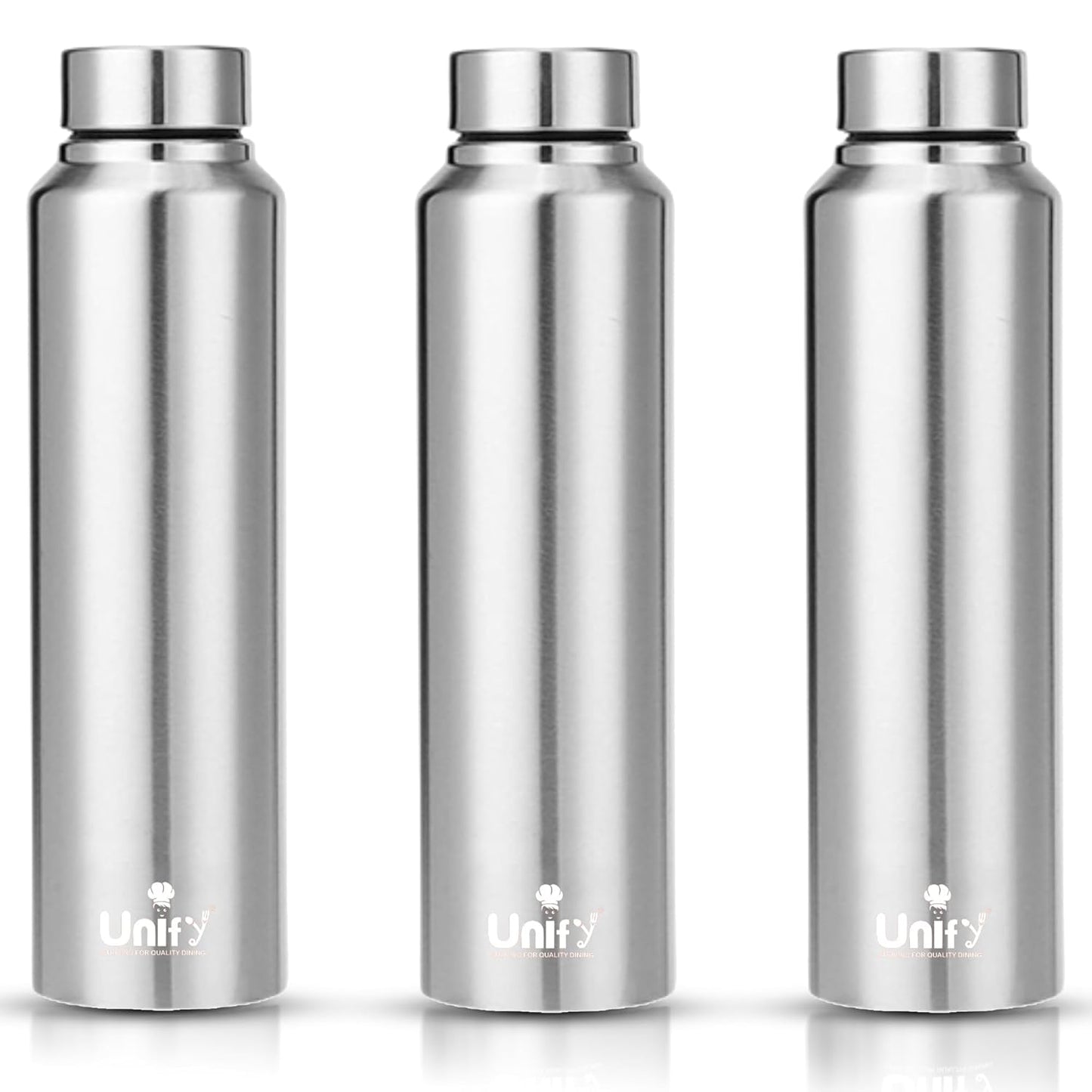 Saturn Stainless Steel Water Bottle 1L (Set of 3, Silver) | Leak-Proof for Home, Gym & Travel 3SATURN 1