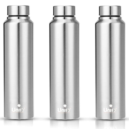 Saturn Stainless Steel Water Bottle 1L (Set of 3, Silver) | Leak-Proof for Home, Gym & Travel 3SATURN 1
