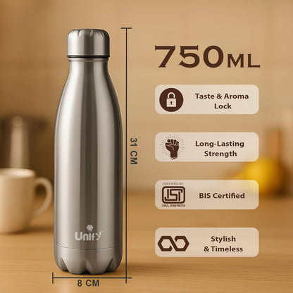 Thermosteel Hot & Cold Water Bottle 750ml | 304 SS Vacuum Flask, 24 Hrs Hot & Cold, Leak & Rust Proof THERMO750ML 2