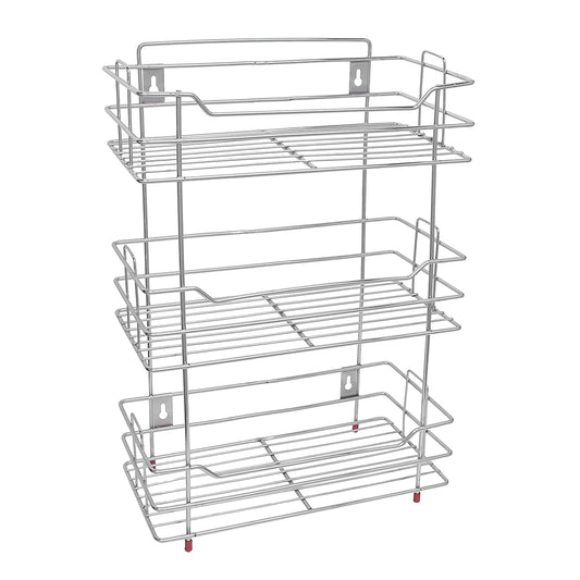 3 Tier Stainless Steel Kitchen Rack | Multipurpose Storage Shelf Silver SHELF18623 1
