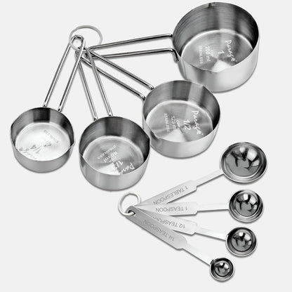 4-Piece Stainless Steel Measuring Cups Set | Stackable Professional Cups with Wire Handles for Cooking & BakingWMSRSPCP1 1