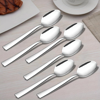 6-Piece Stainless Steel Dinner Spoon Set | 16cm Food Grade, Mirror Polished Silverware for Home & Kitchen 6PARAGIMPBABY 1