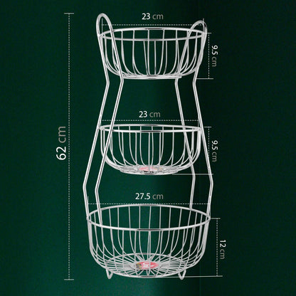 3-Tier Stainless Steel Fruit Basket - Hexagonal, Kitchen & Dining Table StandHEXA3TIER1 3
