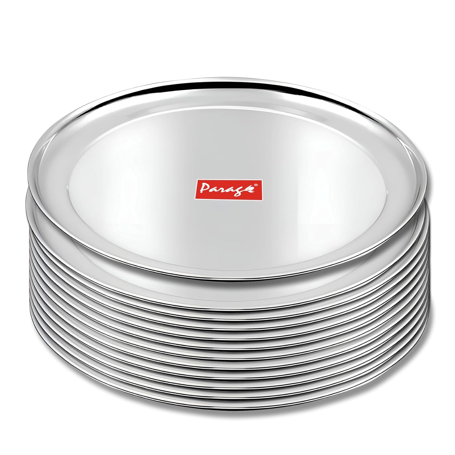 12pc Stainless Steel Raj Bhog Plate | 12in Heavy Gauge | Silver12PCRB12PL1 1