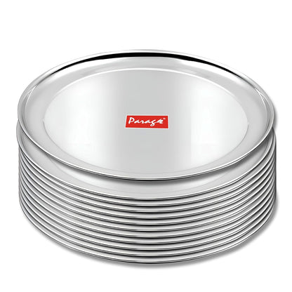 12pc Stainless Steel Raj Bhog Plate | 12in Heavy Gauge | Silver12PCRB12PL1 1