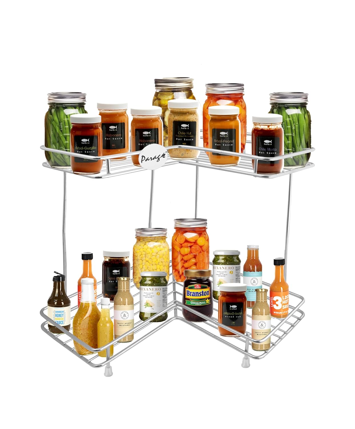 2 Tier Stainless Steel Corner Rack | L Shape Wall Mount Kitchen Shelf CORNERL2 4