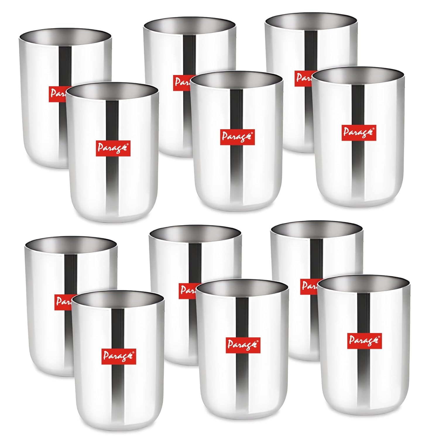 12pc Stainless Steel Glass Set | 300ml Scratch-Resistant | Silver12PCAPGLPL1 1