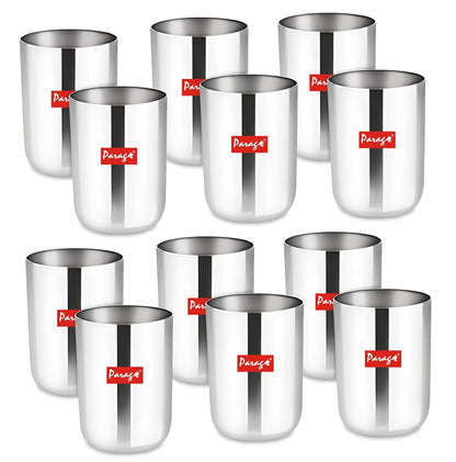 12pc Stainless Steel Glass Set | 300ml Scratch-Resistant | Silver12PCAPGLPL1 1