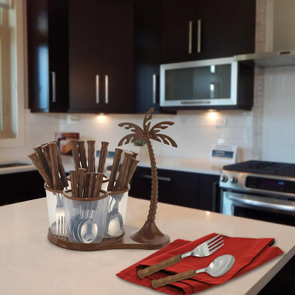 25 Pcs Stainless Steel Cutlery Set with Stand & Box for Kitchen & Dining | Brown TREE1082PCB 5