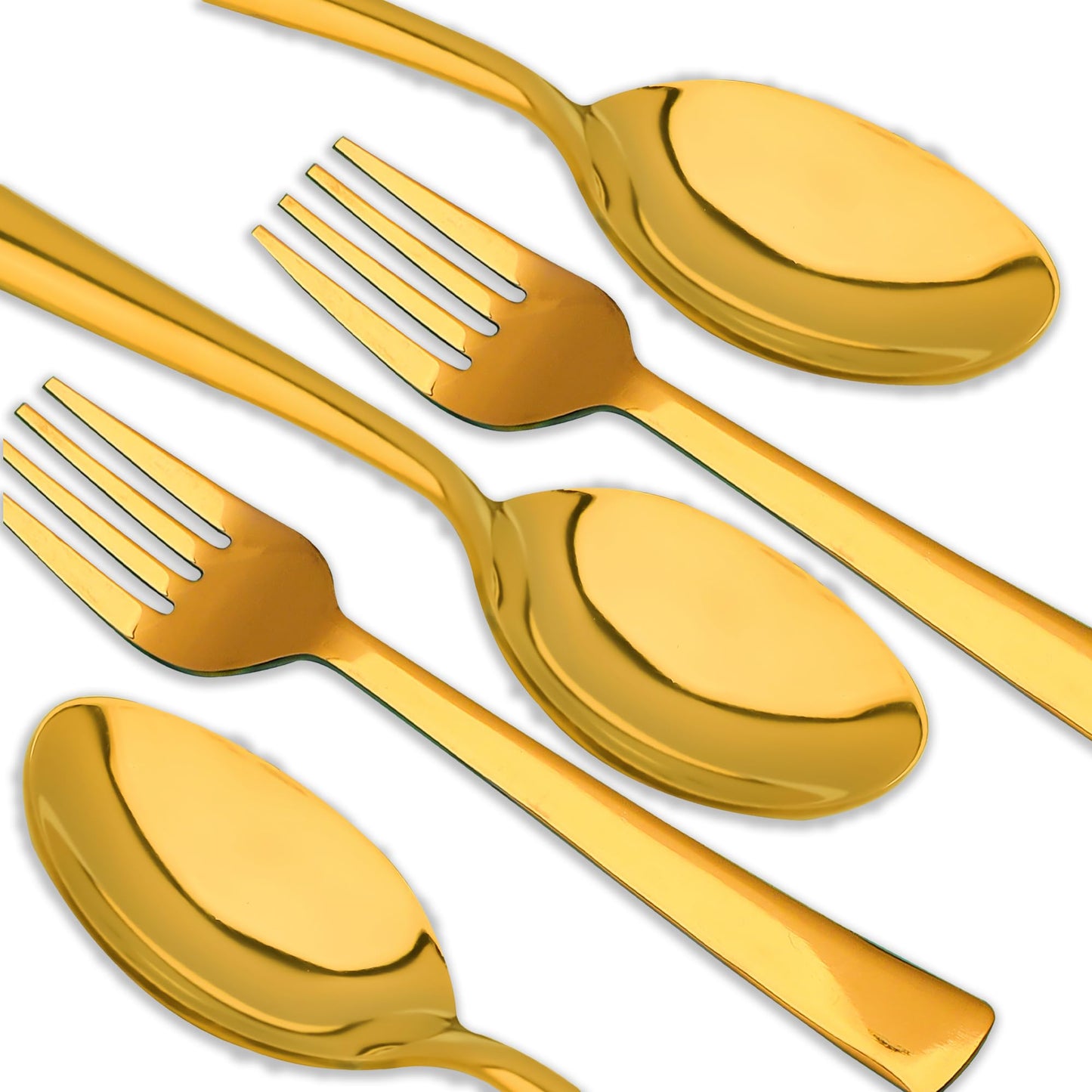 6 Pieces Stainless Steel Golden Spoon & Fork Set, 16 cm Each, Premium Cutlery Set for Home & Kitchen, PVD Gold Flatware, Elegant Dining (3 Dinner Spoons & 3 Dinner Forks)