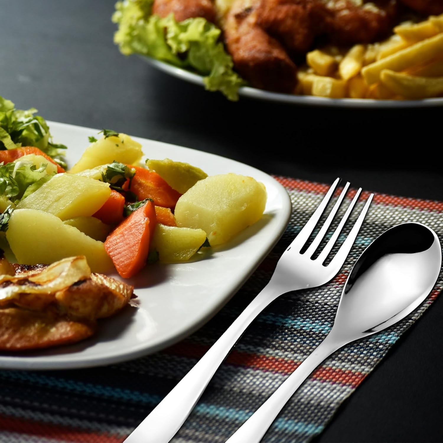 24 Pcs Premium Stainless Steel Cutlery Set for Home & Kitchen | Silver Tableware PC1207JAZZ 4