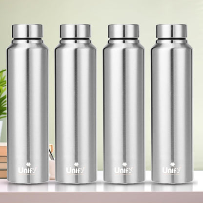 Stainless Steel Water Bottle 1L (Set of 4) | Leak-Proof, Rust-Free, BPA-Free | School, Gym, Travel 4SATURN 1