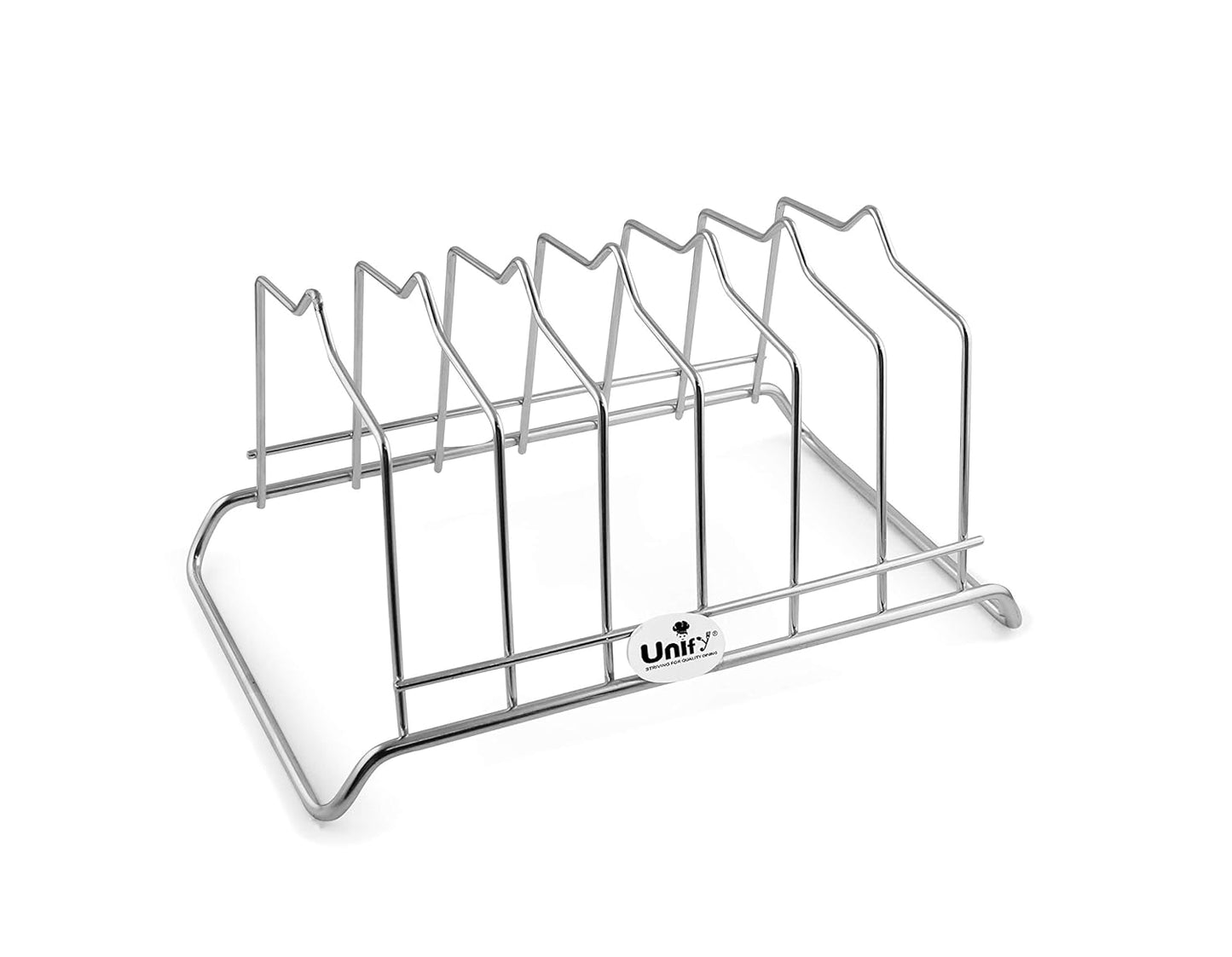 Stainless Steel Plate Rack for Kitchen | 6 Section Utensil & Dish Stand Silver PLATESTAND6 1