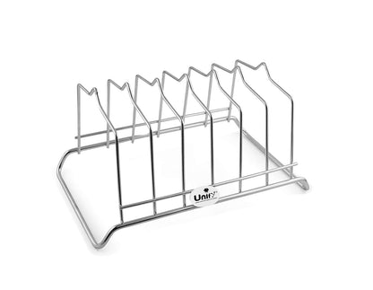 Stainless Steel Plate Rack for Kitchen | 6 Section Utensil & Dish Stand Silver PLATESTAND6 1
