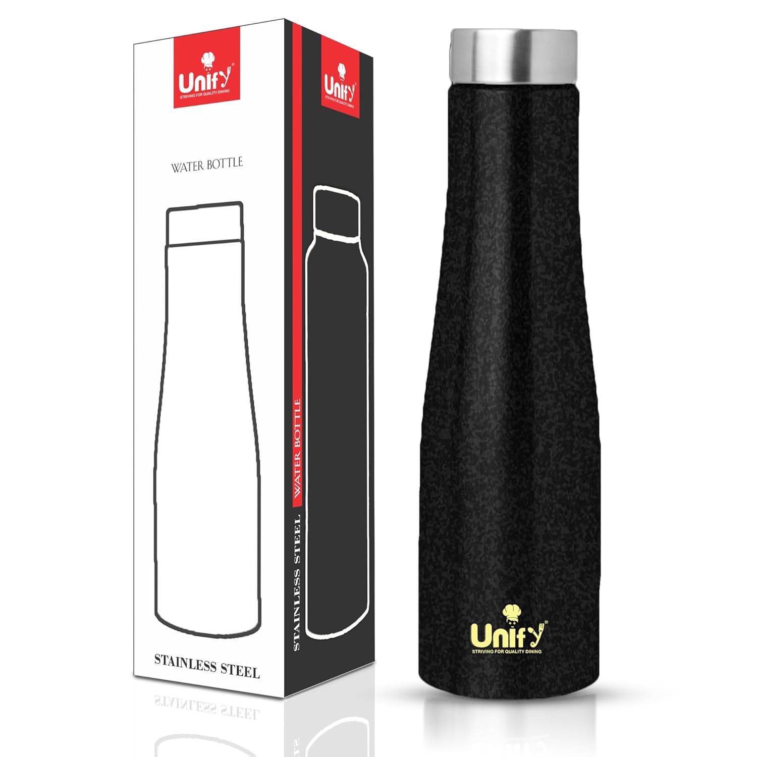 Jupiter Stainless Steel Water Bottle 1L, Black | Leak-Proof Fridge Bottle for Home, Gym & Travel 1JUPITERBLACK 1