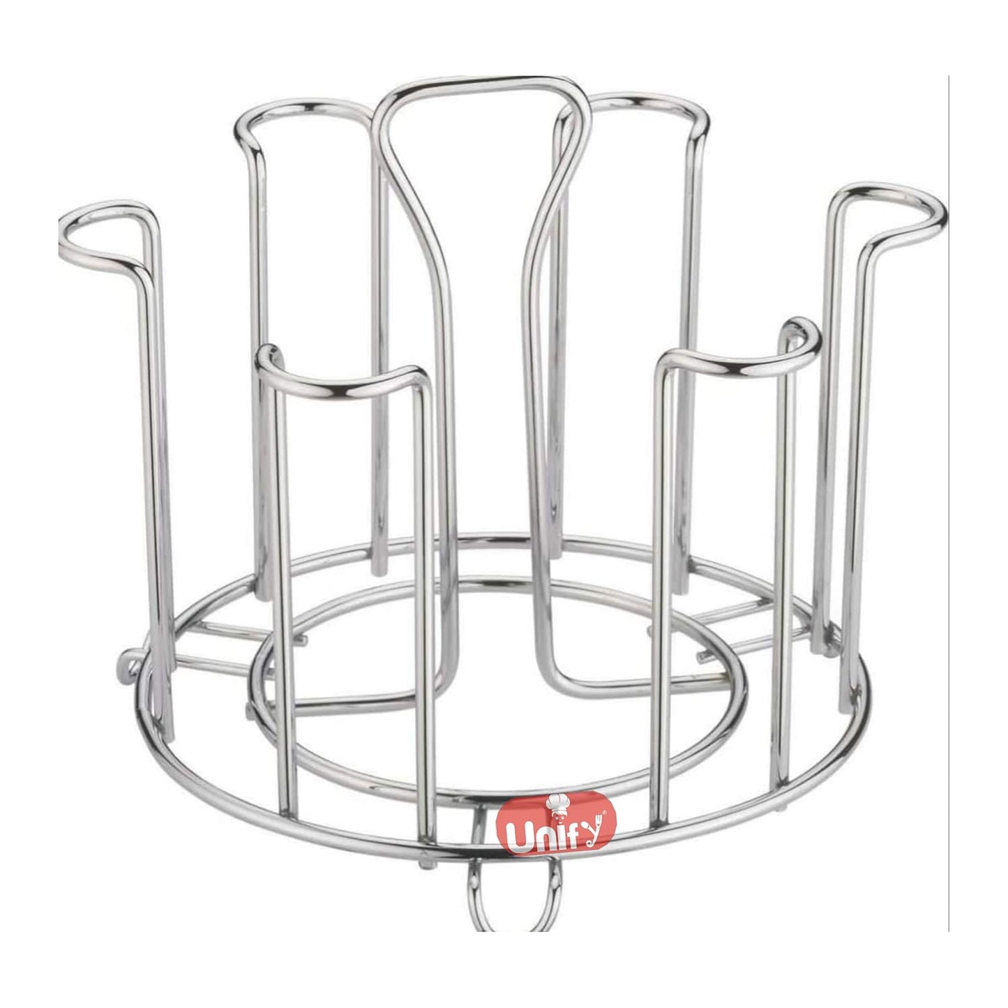 Stainless Steel Glass Holder Stand | 6 Glass Tumbler Rack for Kitchen Chrome GLASSSTAND 1