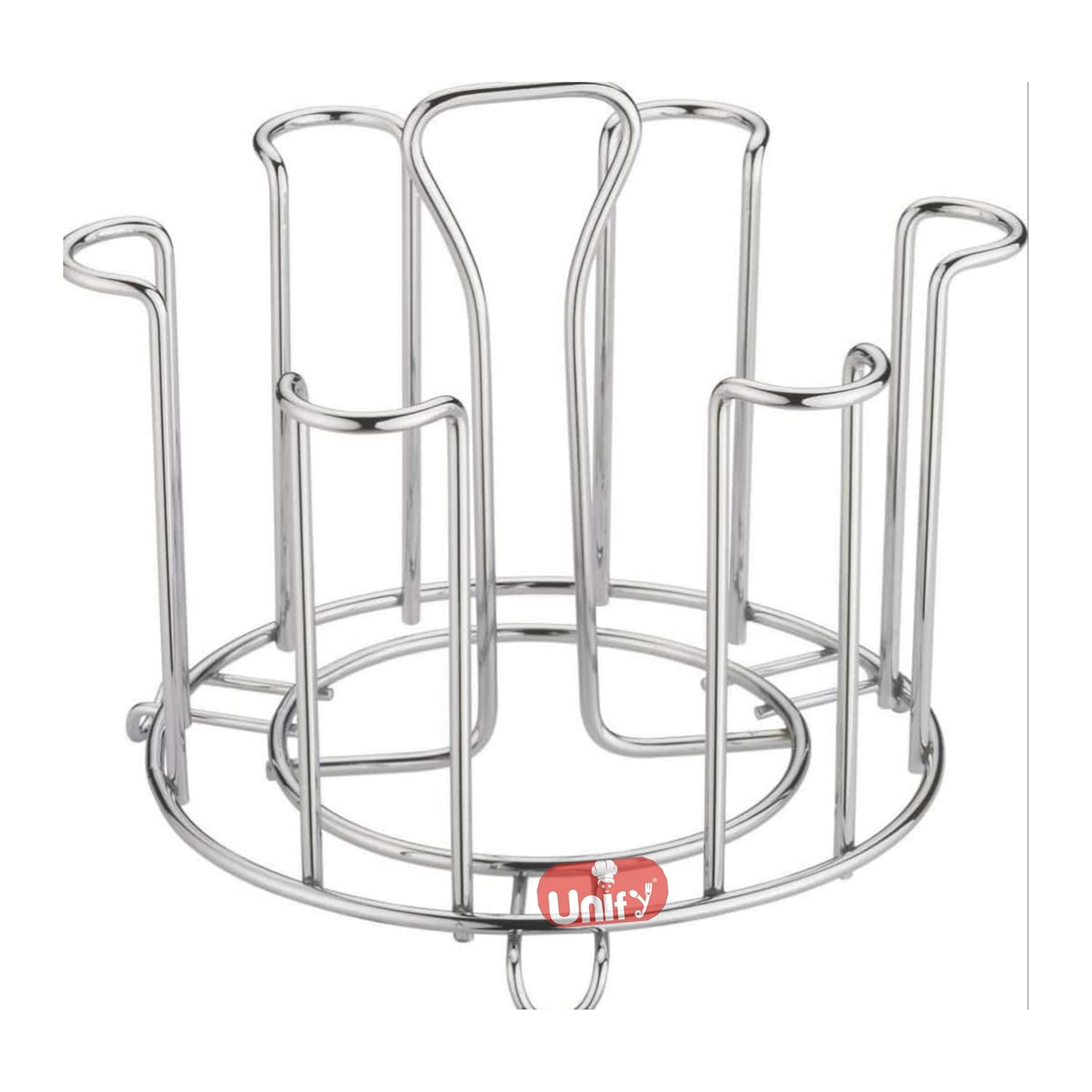 Stainless Steel Glass Holder Stand | 6 Glass Tumbler Rack for Kitchen Chrome GLASSSTAND 1