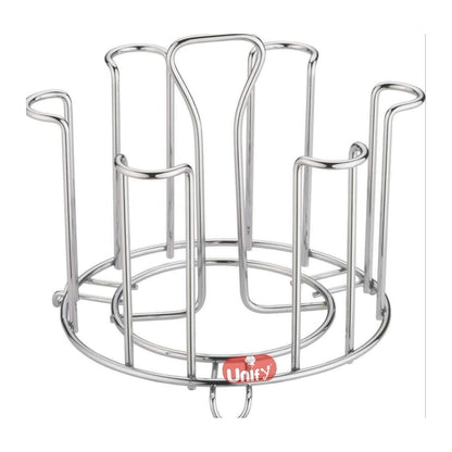 Stainless Steel Glass Holder Stand | 6 Glass Tumbler Rack for Kitchen Chrome GLASSSTAND 1