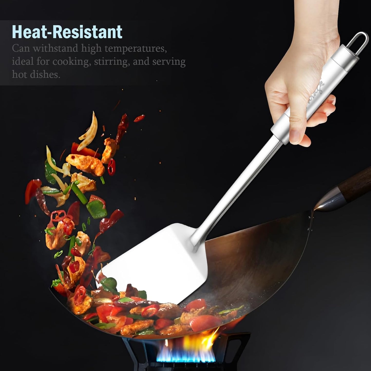 Stainless Steel Turner/Spatula | 36.8cm Kitchen Tool for Cooking Dosa, Roti, Omelette, Paranthas, PavBhaji, Breads, Silver Finish