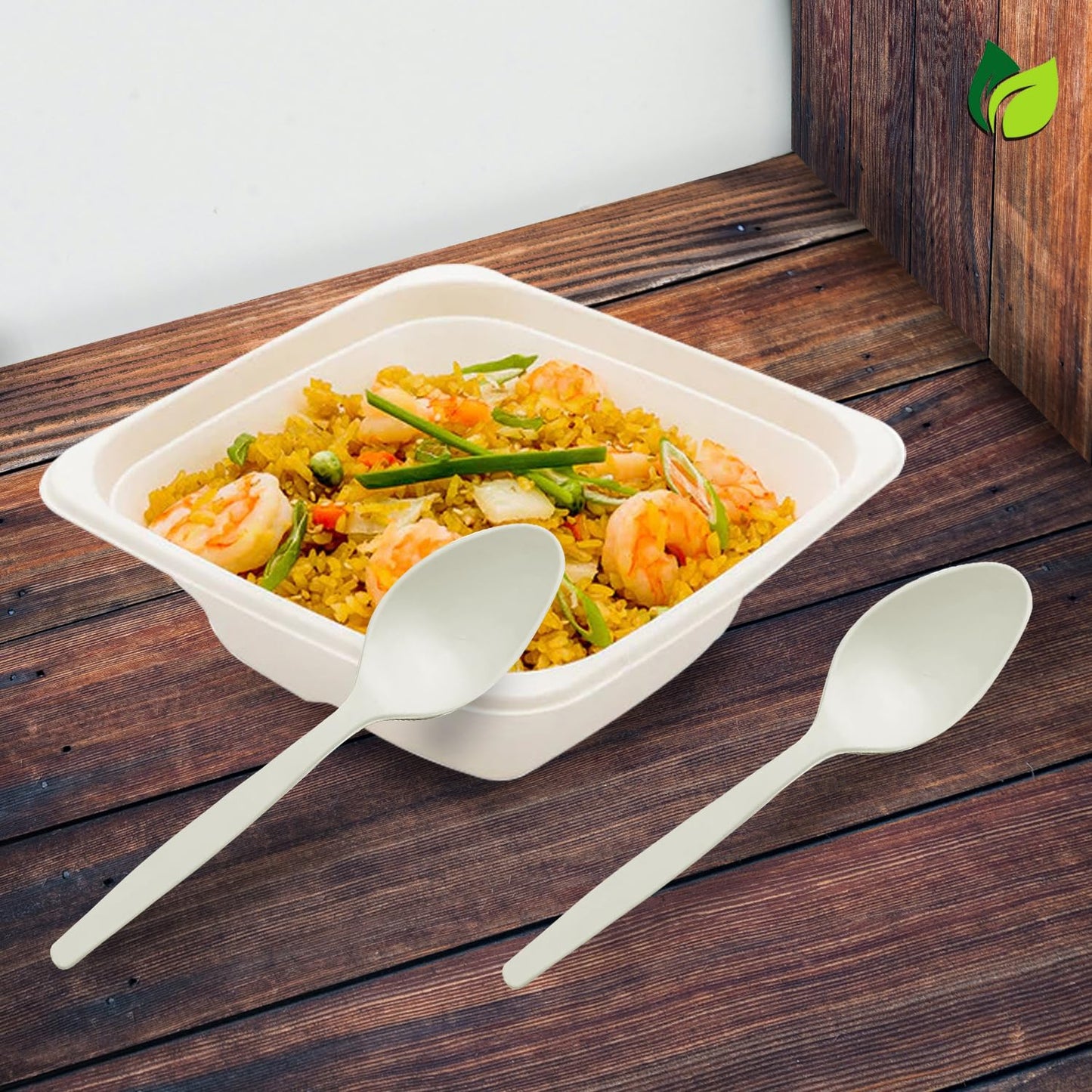 100pc Biodegradable Cornstarch Spoons | Eco-Friendly | PartyCPSPOON1001 4