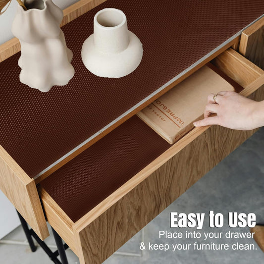 Brown EVA Anti-Slip Shelf Liner Roll - 45 cm x 5 m, Multipurpose Mats