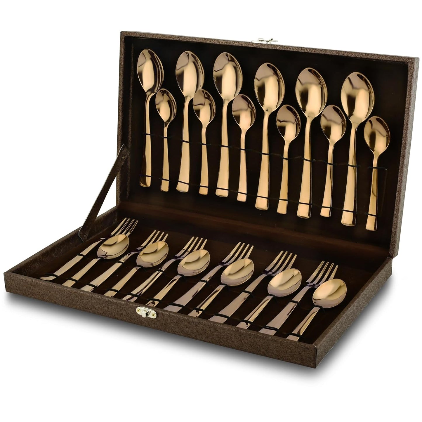 24pc Stainless Steel Rose Gold Cutlery | Gift Box | PVD Rose