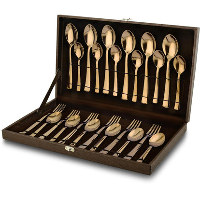 24pc Stainless Steel Rose Gold Cutlery | Gift Box | PVD Rose
