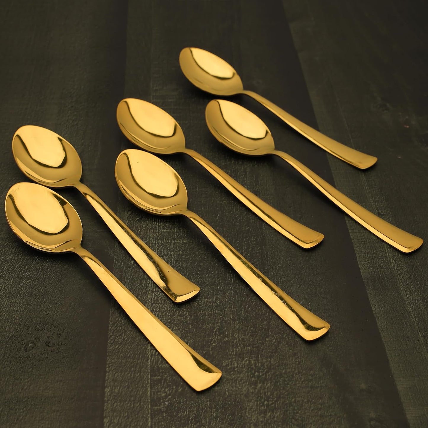 6-Piece Stainless Steel Gold Spoon Set | 18cm Premium Large Spoons, Luxury Tableware & Housewarming Gift 6IMPGOLDDS 1