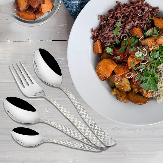 25-Piece Decora Stainless Steel Cutlery Set with Stand | Spoons & Forks for Dining Table, Silver DCRA1011PARAGC 2