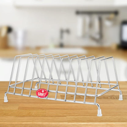 Stainless Steel Plate Rack for Kitchen - 10 Sections, Chrome Finish, Plates, Lids & Utensil OrganizerPLATESTAND101 1