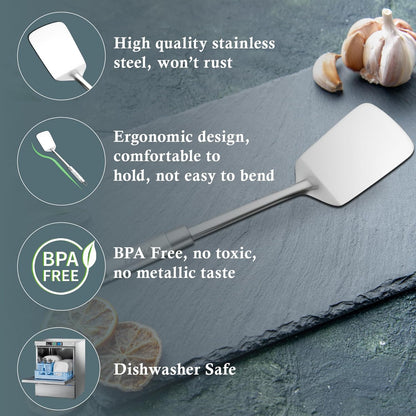 Stainless Steel Turner/Spatula | 36.8cm Kitchen Tool for Cooking Dosa, Roti, Omelette, Paranthas, PavBhaji, Breads, Silver Finish