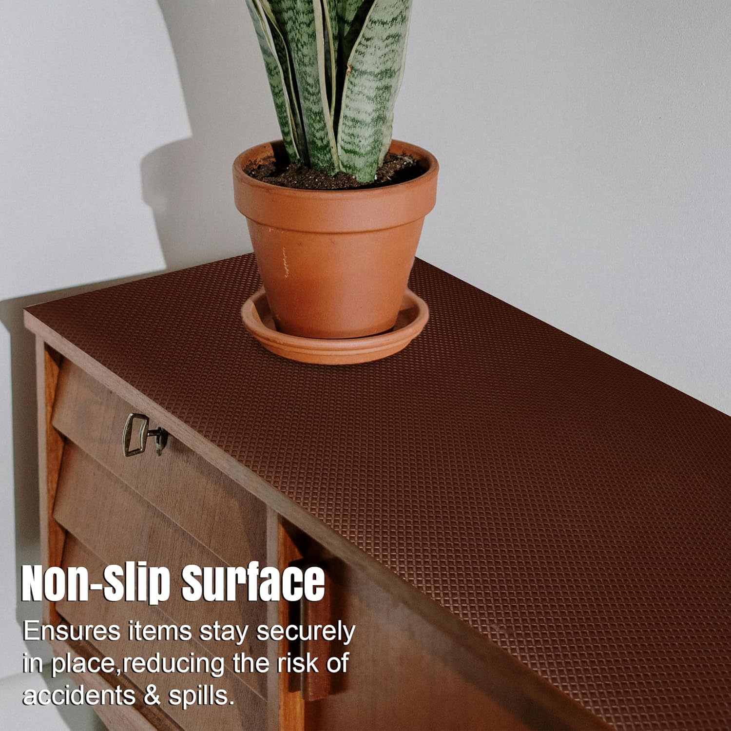 Brown EVA Anti-Slip Shelf Liner Roll - 45 cm x 5 m, Multipurpose Mats5BROWNMAT1 3