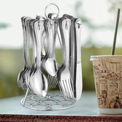 25-Piece Imperio Stainless Steel Cutlery Set with Stand | Spoons, Forks & Knives, Silver IMPR1032PARAG 4